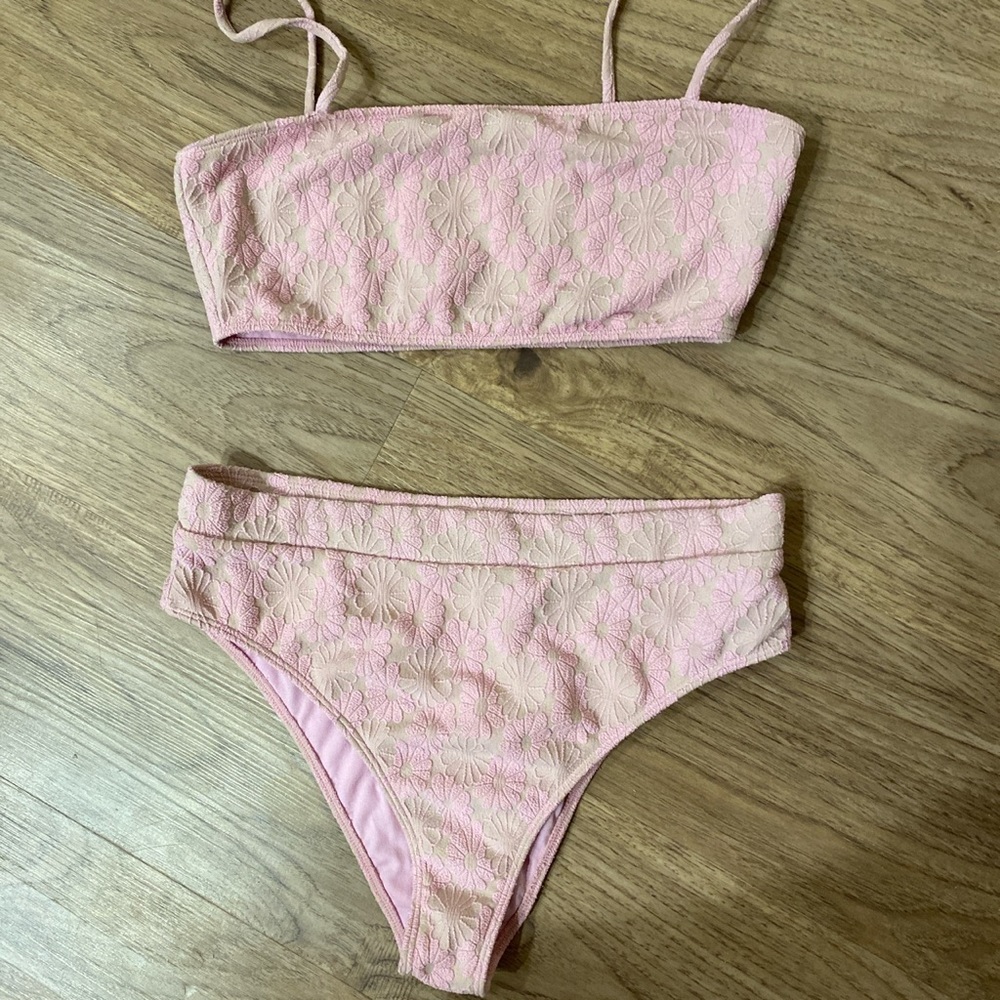 High waisted flower print bikini